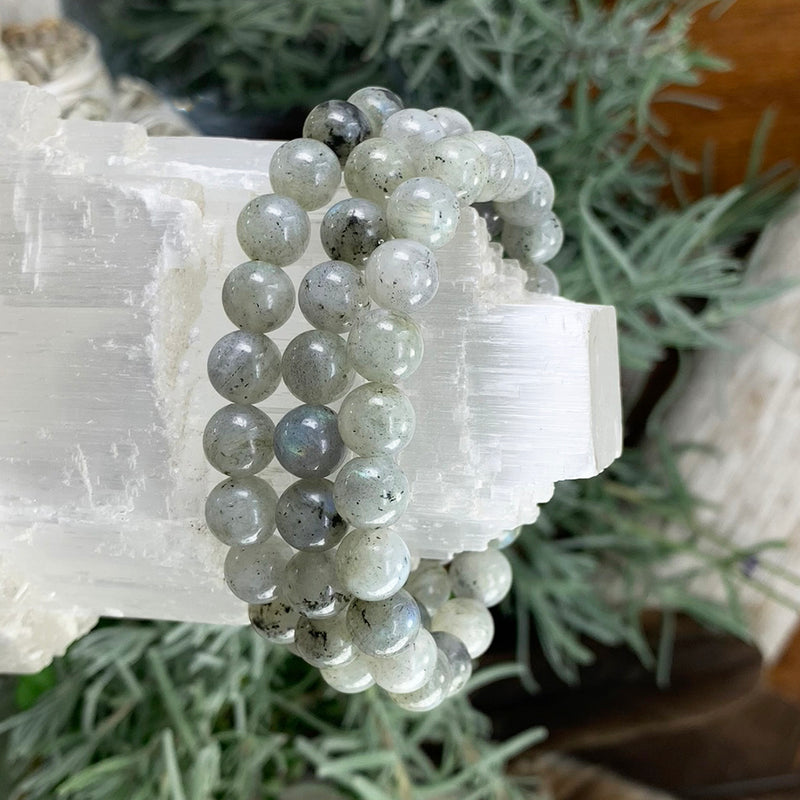 Βραχιόλι Mala Labradorite με βελούδινο πουγκί