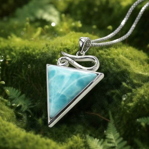 Larimar Silver Trinity Necklace