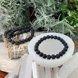Mala Lava steinarmband með flauelspoka