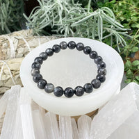 Bracelet Mala Larvikite Avec Pochette En Velours