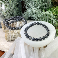 Bracelet Mala Larvikite Avec Pochette En Velours