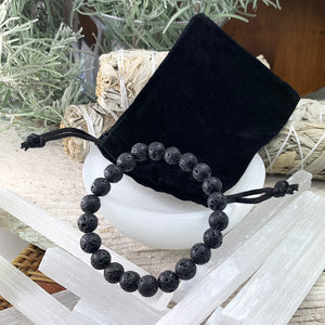 Mala Lava steinarmband með flauelspoka