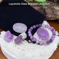 Conjunto de bolsa de unidad de pulsera Mala de lepidolita