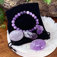 Conjunto de bolsa de unidad de pulsera Mala de lepidolita