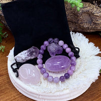 Conjunto de bolsa de unidad de pulsera Mala de lepidolita