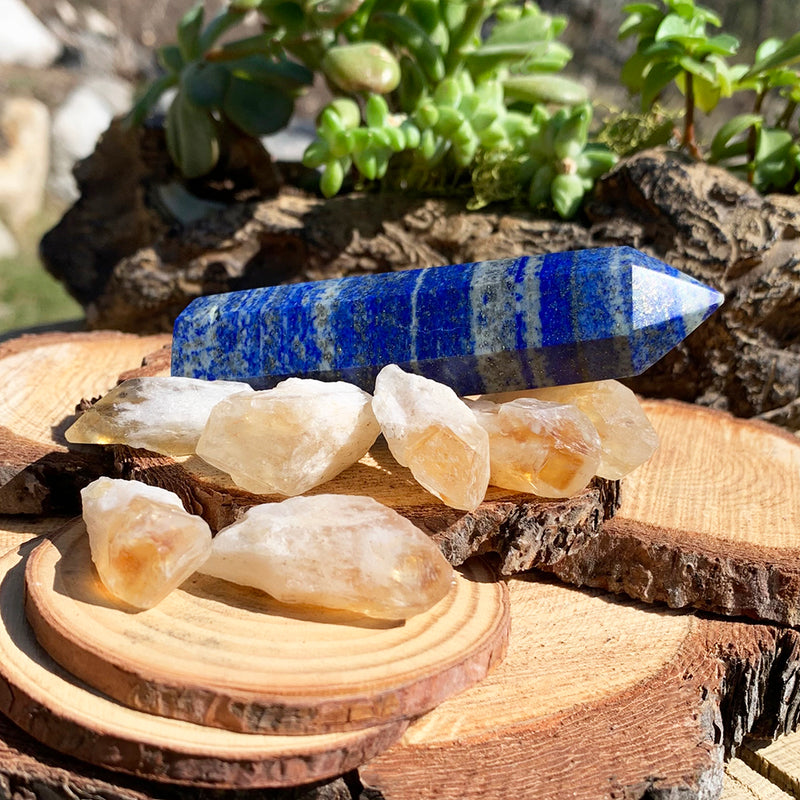 Σετ 8 τεμαχίων Lapis Lazuli + Citrine Shards