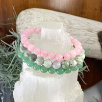 Set di braccialetti Mala di cristallo da 3 pezzi Heart Harmony