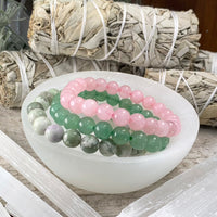 Set di braccialetti Mala di cristallo da 3 pezzi Heart Harmony