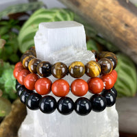 Juego de pulseras de cristal Mala de 3 piezas Ground & Protect