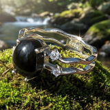 Κολιέ μενταγιόν Z ARRON DESIGN Serenity Moonstone από χάλκινο σύρμα