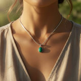 Κολιέ μενταγιόν Z ARRON DESIGN Serenity Moonstone από χάλκινο σύρμα