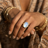 Κολιέ μενταγιόν Z ARRON DESIGN Serenity Moonstone από χάλκινο σύρμα