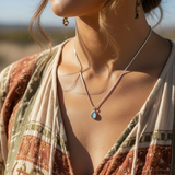 Κολιέ μενταγιόν Z ARRON DESIGN Serenity Moonstone από χάλκινο σύρμα