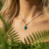 Κολιέ μενταγιόν Z ARRON DESIGN Serenity Moonstone από χάλκινο σύρμα