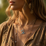 Κολιέ μενταγιόν Z ARRON DESIGN Serenity Moonstone από χάλκινο σύρμα