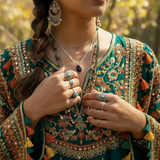 Κολιέ μενταγιόν Z ARRON DESIGN Serenity Moonstone από χάλκινο σύρμα