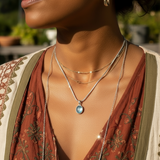 Κολιέ μενταγιόν Z ARRON DESIGN Serenity Moonstone από χάλκινο σύρμα