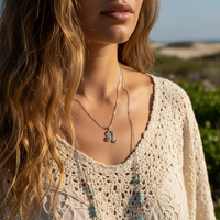 Κολιέ μενταγιόν Z ARRON DESIGN Serenity Moonstone από χάλκινο σύρμα
