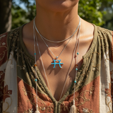 Κολιέ μενταγιόν Z ARRON DESIGN Serenity Moonstone από χάλκινο σύρμα