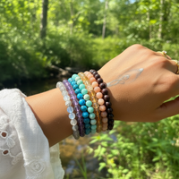 7-stykki Mala Bead Armband Chakra Set (armband fyrir hvert Chakra)