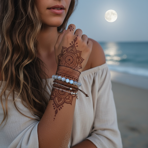7-stykki Mala Bead Armband Chakra Set (armband fyrir hvert Chakra)