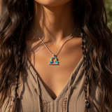 Κολιέ μενταγιόν Z ARRON DESIGN Serenity Moonstone από χάλκινο σύρμα