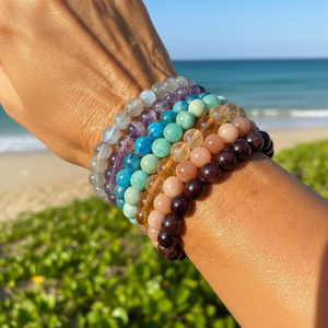 7-stykki Mala Bead Armband Chakra Set (armband fyrir hvert Chakra)