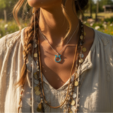 Κολιέ μενταγιόν Z ARRON DESIGN Serenity Moonstone από χάλκινο σύρμα