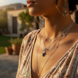 Κολιέ μενταγιόν Z ARRON DESIGN Serenity Moonstone από χάλκινο σύρμα