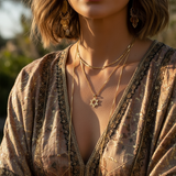 Κολιέ μενταγιόν Z ARRON DESIGN Serenity Moonstone από χάλκινο σύρμα