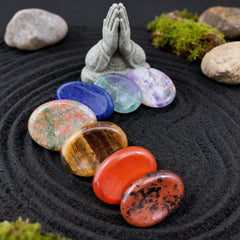 Ekki hafa áhyggjur Stones Chakra Set Pouch Set