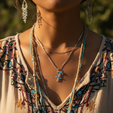 Κολιέ μενταγιόν Z ARRON DESIGN Serenity Moonstone από χάλκινο σύρμα