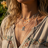 Κολιέ μενταγιόν Z ARRON DESIGN Serenity Moonstone από χάλκινο σύρμα