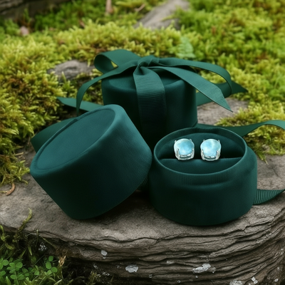 Larimar & Silver Stud Earrings