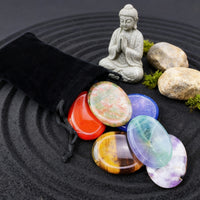 Ekki hafa áhyggjur Stones Chakra Set Pouch Set
