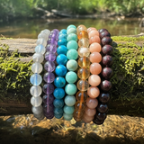 7-stykki Mala Bead Armband Chakra Set (armband fyrir hvert Chakra)