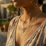 Κολιέ μενταγιόν Z ARRON DESIGN Serenity Moonstone από χάλκινο σύρμα