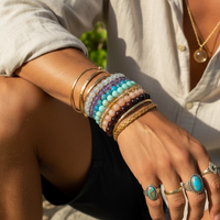 7-stykki Mala Bead Armband Chakra Set (armband fyrir hvert Chakra)