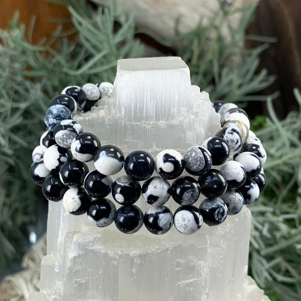 Βραχιόλι Mala Orca Jasper με βελούδινο πουγκί