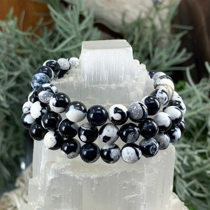 Βραχιόλι Mala Orca Jasper με βελούδινο πουγκί