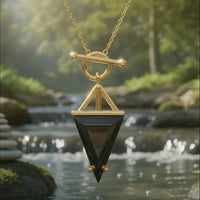 Κολιέ μενταγιόν Z ARRON DESIGN Serenity Moonstone από χάλκινο σύρμα