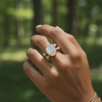 Z ARRON DESIGN Serenity Moonstone koppartråd hängande halsband