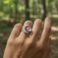 Κολιέ μενταγιόν Z ARRON DESIGN Serenity Moonstone από χάλκινο σύρμα