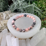 Βραχιόλι Mala Red Zebra Jasper με βελούδινο πουγκί