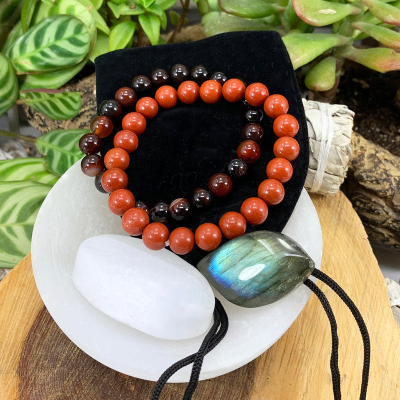 Σετ βραχιολιών Root Chakra Mala 🌈