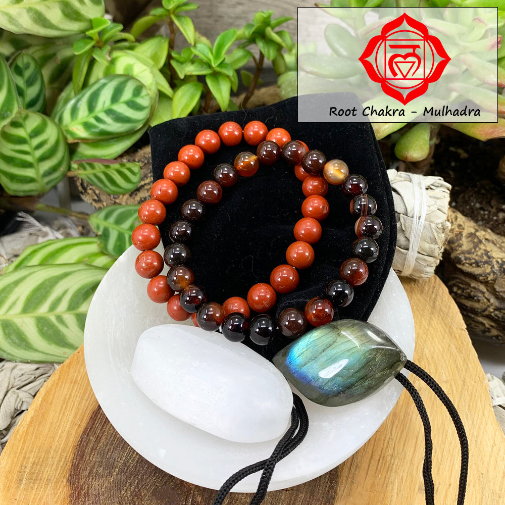 Root Chakra Mala armbandssett 🌈