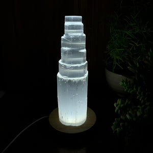 Selenite Crystal Tower Stemmningsljós