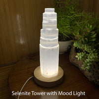 Selenite Crystal Tower Stemmningsljós