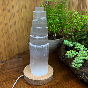 Selenite Crystal Tower Stemmningsljós