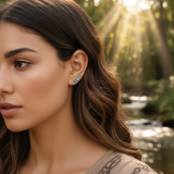 Κολιέ μενταγιόν Z ARRON DESIGN Serenity Moonstone από χάλκινο σύρμα